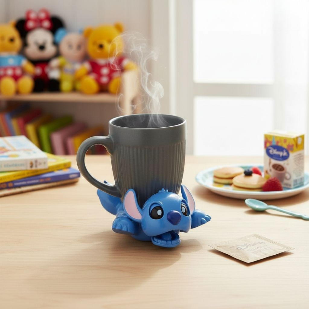 💫 Posavasos mágico de Stitch – cambia de expresión al presionarlo