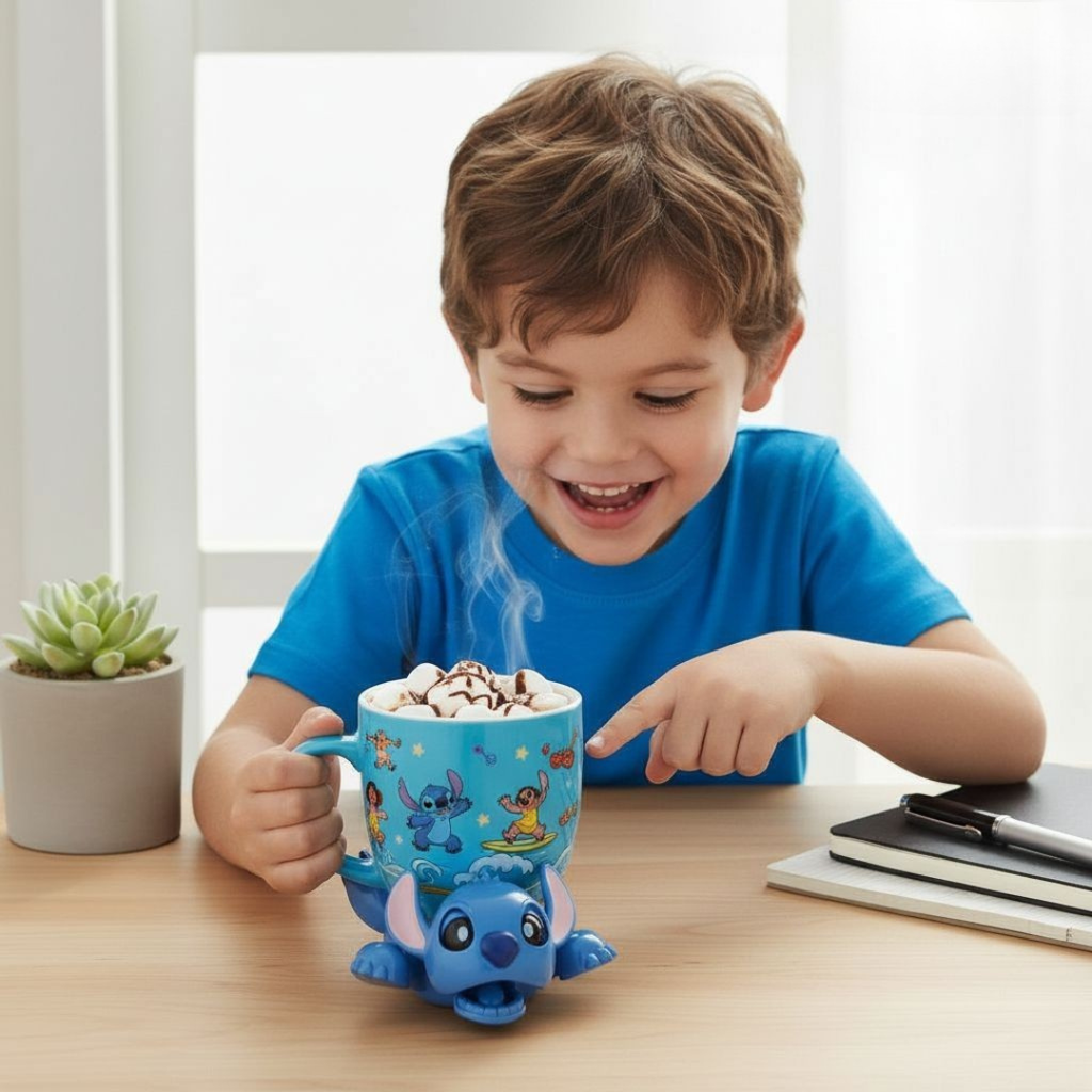 💫 Posavasos mágico de Stitch – cambia de expresión al presionarlo